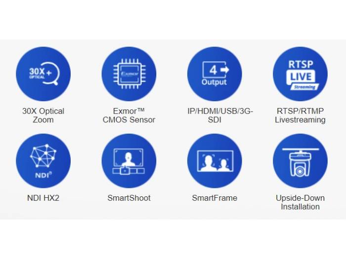 Cámara PTZ330N de AVer - Cámara con tecnología NDI de 12X zoom.