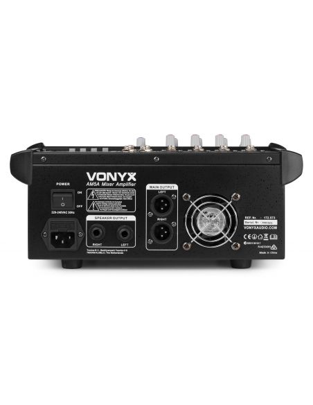 Vonyx AM5A 5 Channel Amplified Mixer BT | Mas Que Sonido