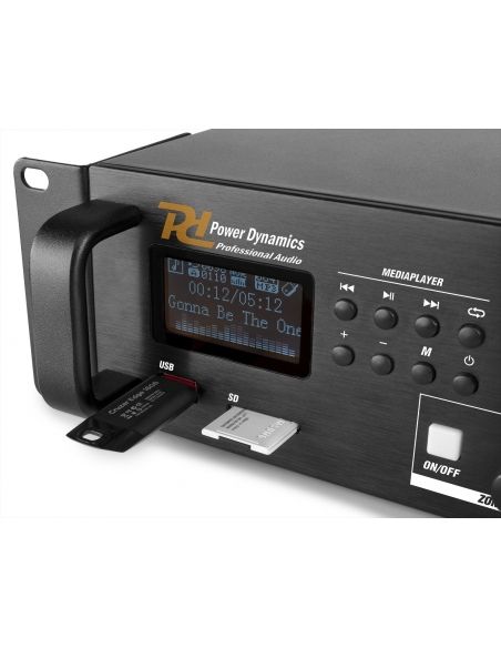 Power Dynamics PDV240MP3 PA Mixer Amplifier 240W/100V 4 zones 952071 - 5