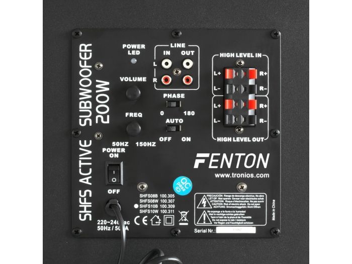 Fenton SHFS08B Subwoofer activo 8\" negro 