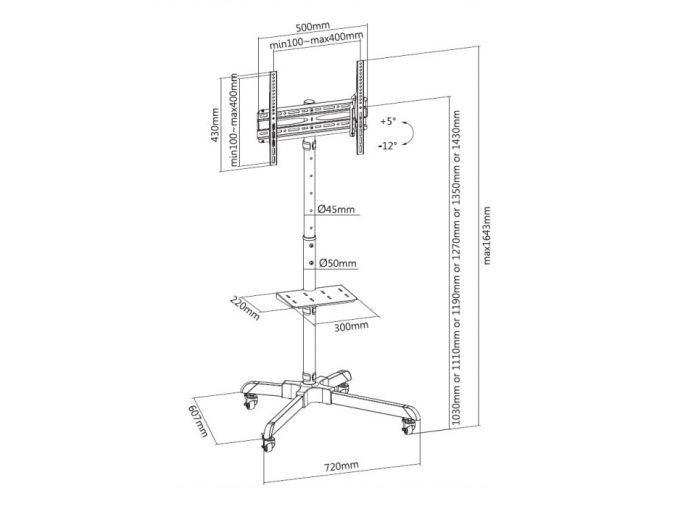 Audizio MFS30 Soporte portátil de suelo para TV 32”- 65” 129182 - 5