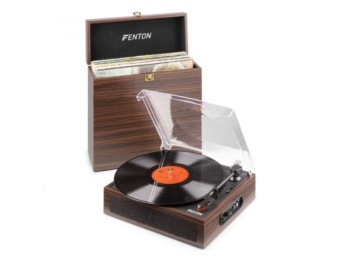 Fenton RP170D Giradiscos con caja de almacenaje de vinilos Madera oscura 102166 - 2