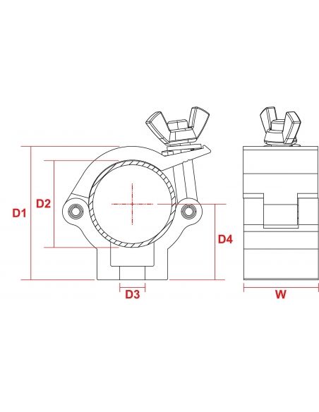 Beamz BC35-75 Garra compacta Slimline 75kg Alu 
