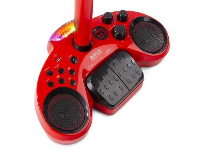 Fenton KSM15R Set escenario Karaoke Rojo con alfombra de escenario 130162