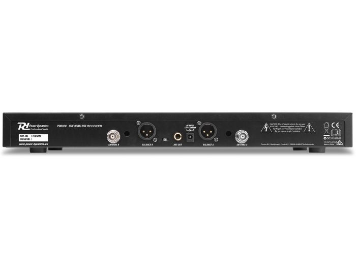 Power Dynamics PD632H 2x 20 Canales Digital UHF Micro Inalambrico con 2 micros 179010