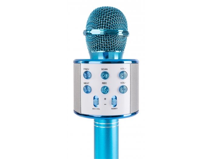 Max KM01 Micrófono de Karaoke con altavoz incorporado BT/MP3 Azul 