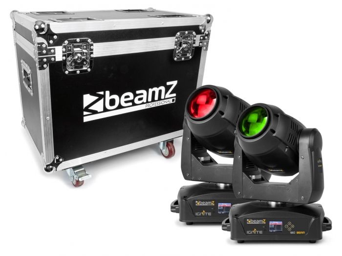 beamZ Pro IGNITE180B Cabeza Movil LED Beam 2pcs en Flightcase 150373 - 1
