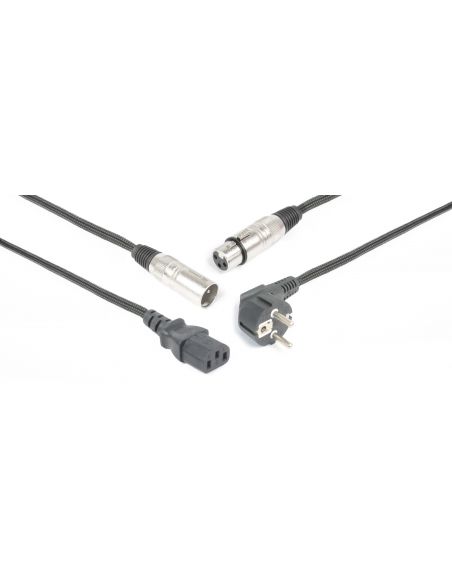 PD-Connex CX02-15 Audio Combi Cable Schuko - XLR F / IEC F - XLR M 15m 176646 - 1