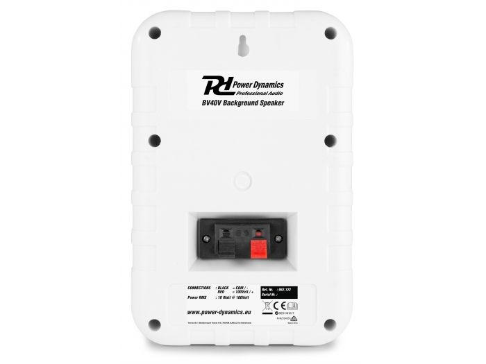 Power Dynamics BV40W Altavoces de ambiente 100V 4" Blanco 952122