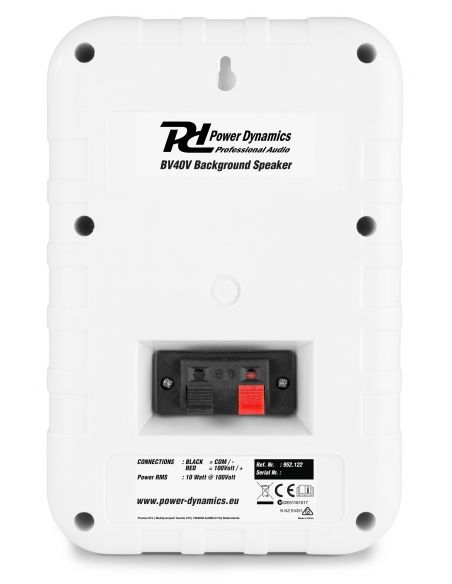 Power Dynamics BV40W Altavoces de ambiente 100V 4" Blanco 952122
