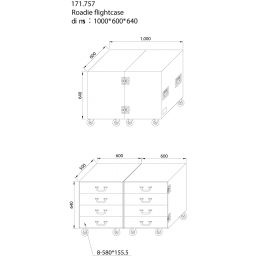 Power Dynamics PD-F4A Maleta de transporte con 8 ruedas 2