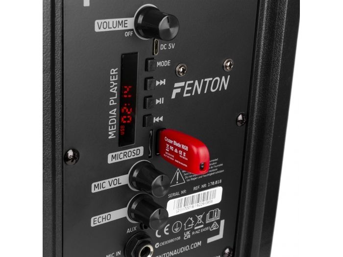 Fenton FT8LED-MK2 Sistema portátil de sonido 8" 170018 - 6