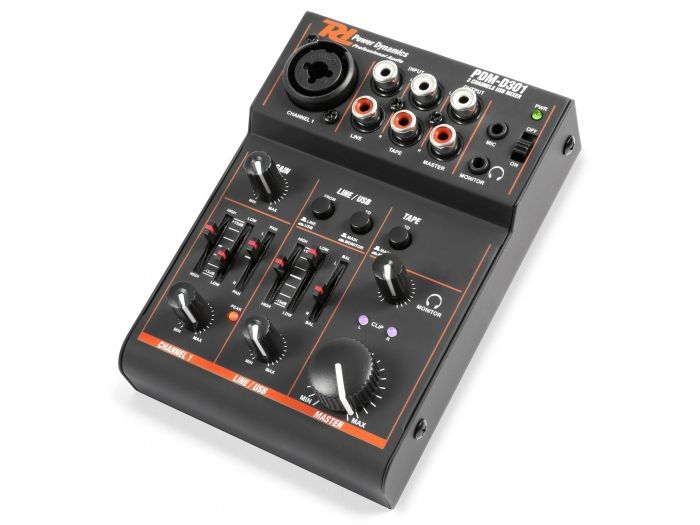 Power Dynamics PDM-D301 mezclador 3 canales USB y Tarjeta de sonido | Mas Que Sonido