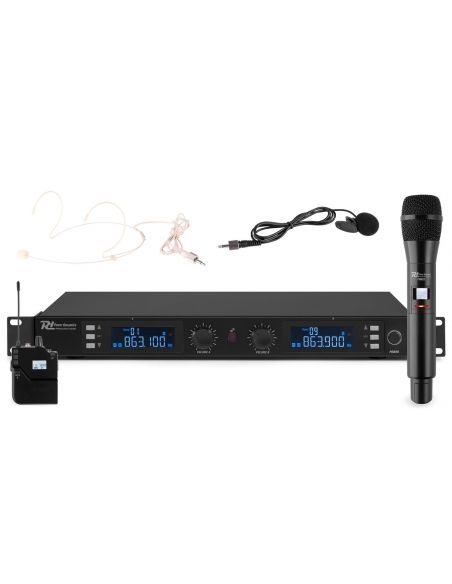 Power Dynamics PD632C 2x 20 Canales Digital UHF Microfono inalambrico Combi 179012 - 1
