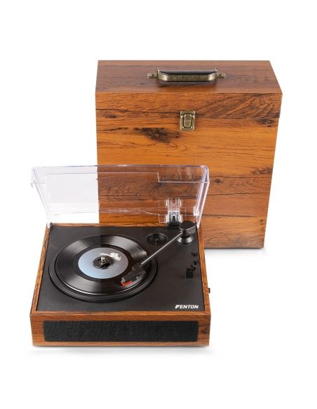 Fenton RP170L Giradiscos con caja de almacenaje de vinilos Madera 102165 - 2