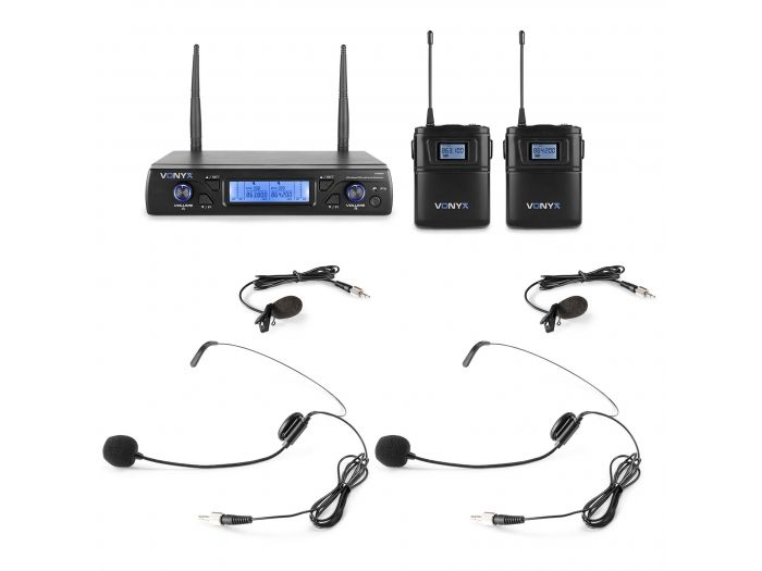 Vonyx WM62B Wirel.Micro UHF 16 Ch 2 Bodyp | Mas Que Sonido