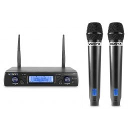 Vonyx WM62 Micrófono inalámbrico UHF 16Ch con 2 micrófonos de mano 179262 - 1