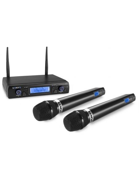 Vonyx WM62 Micrófono inalámbrico UHF 16Ch con 2 micrófonos de mano 179262 - 2