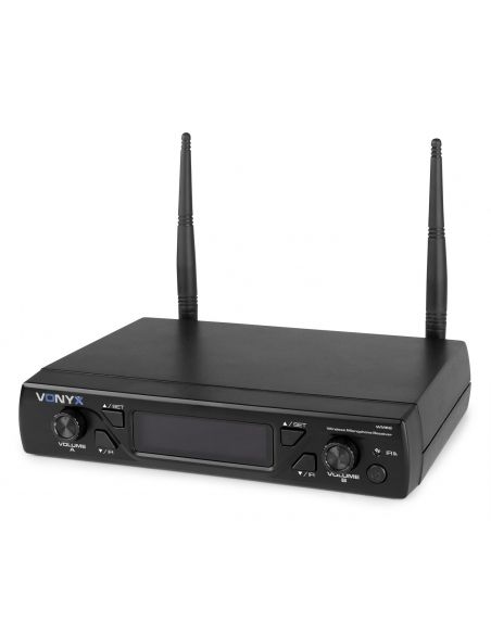 Vonyx WM62 Micrófono inalámbrico UHF 16Ch con 2 micrófonos de mano 179262 - 5