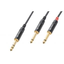 PD-Connex CX76-3 Cable 6.3 Stereo- 2x6.3 Mono 3.0m 177045 - 1