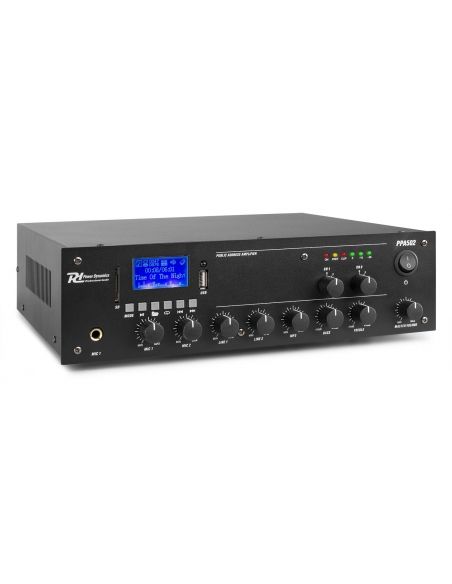 Power Dynamics PPA502 Mezclador amplificador 100V - 50W 2 Zonas 952084
