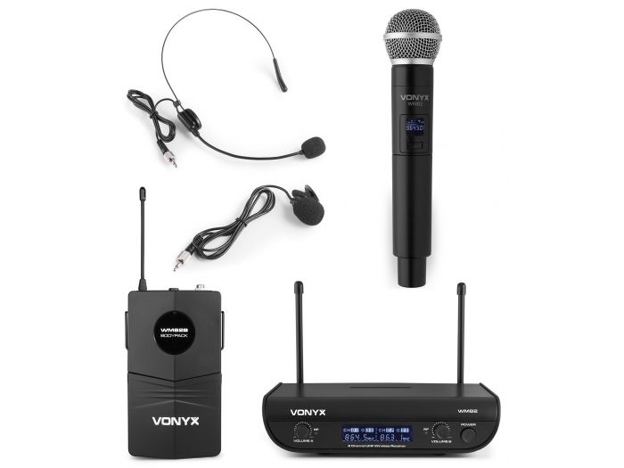 Vonyx WM82C Micro UHF digital 2ch BP+HH | Mas Que Sonido