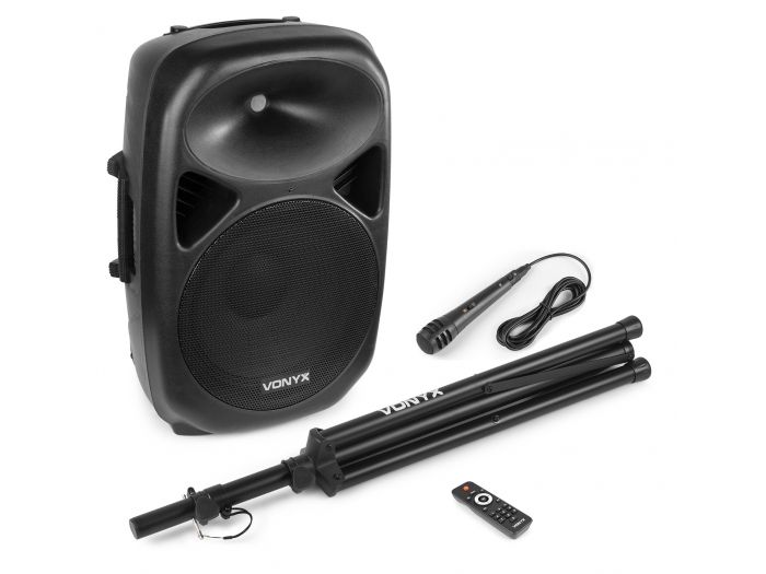 Vonyx SPS12A Kit de altavoz 12” activo con Mp3 y trípode 178132 - 2