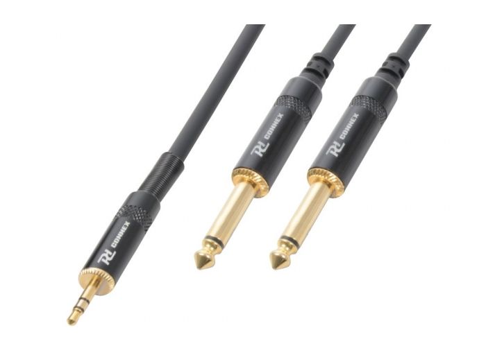 PD-Connex CX86-3 Cable Jack 3.5 Stereo-2x Jack 6.3 Mono 3.0m HQ 177133 - 1