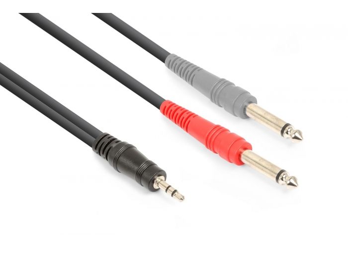 Vonyx CX332-3 Cable 3.5mm Stereo - 2x 6.3mm Mono 3m 177770 - 1