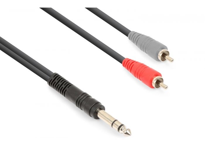Vonyx CX328-3 Cable jack 6.3mm Stereo- 2 RCA Macho 3m 177762 - 1