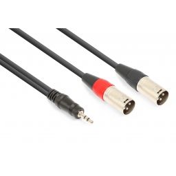 Vonyx CX322-1 Cable 2x XLR Macho - 3.5mm Stereo 1.5m 177750 - 1