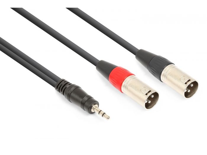 Vonyx CX322-1 Cable 2x XLR Macho - 3.5mm Stereo 1.5m 177750 - 1
