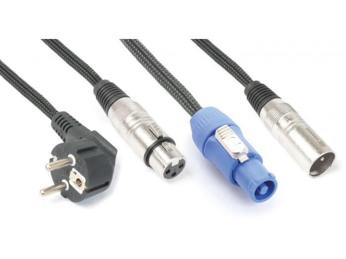 PD-Connex CX03-10 Audio Combi Cable Schuko - XLR F / Alimentacion A - XLR M 10m 176702 - 1