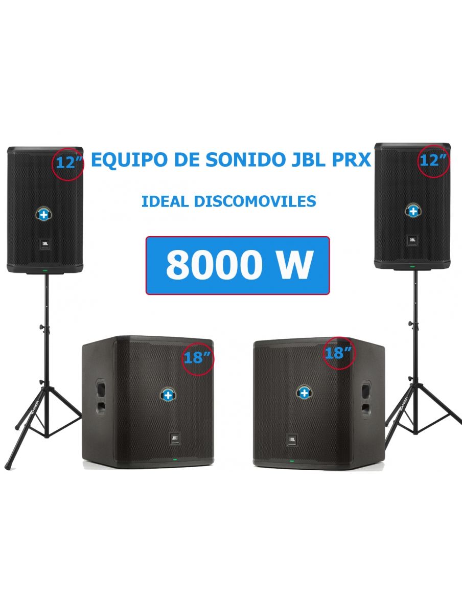 2 PRX 912 + 2 SUBWOOFER PRX 918+ soportes altaovoces  8000w
