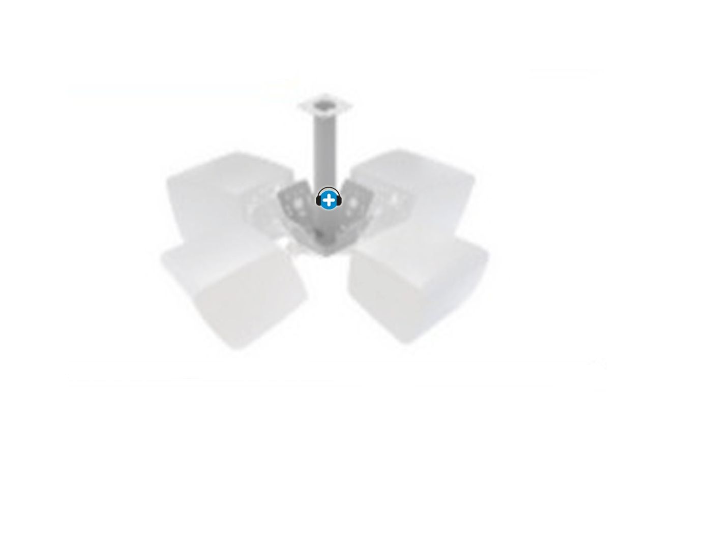 ECLER  PCS124 Accesorio montaje  en clúster en techo Color Blanco - 2