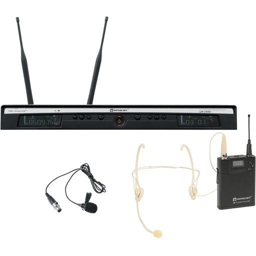 Relacart Set UR-260D Bodypack with HM-600S Headset and Lavalier 2