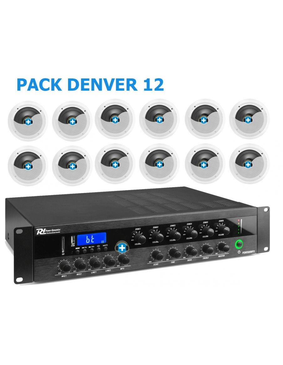 Pack de Hilo Musical -DENVER - 12 - Altavoces de linea de 100v - 1