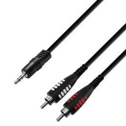 Adam Hall Cable de audio Minijack 3,5mm a 2 RCA - 1 metro - 1 2