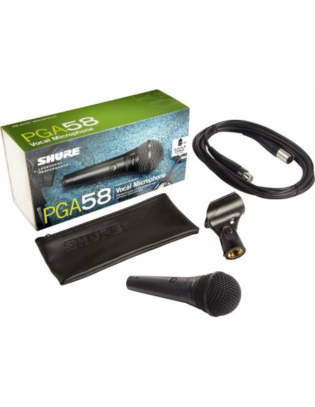 SHURE PGA58 XLR Micrófono cardioide dinámico para voces