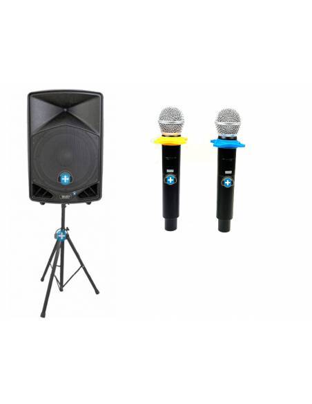 PACK SEVEN 15APRO VOCALISTA  CON 2 MICROFONOS INALAMBRICOS BASIC