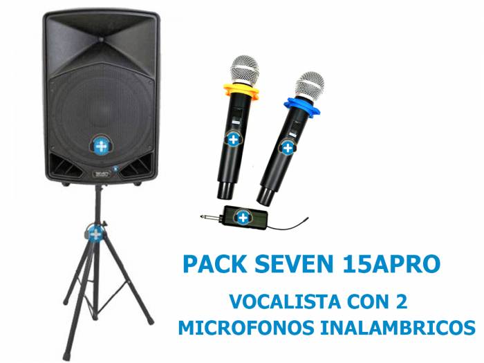 PACK SEVEN 15APRO VOCALISTA  CON 2 MICROFONOS INALAMBRICOS BASIC - 2