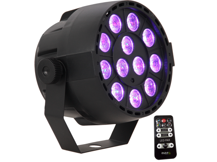 Iibiza Light PROYECTOR PAR DE LED 12 X 3W RVB 3-EN-1 RECARGABLE