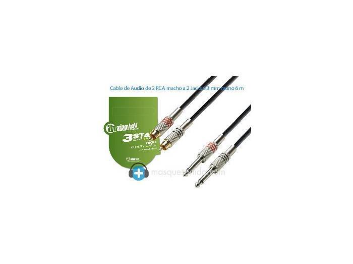 Adam Hall Cable de audio Jack 6.3mm a RCA - 6 metros - K3TPC0600 - 3