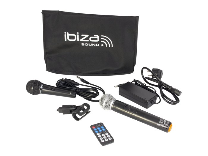 IBIS 10'' PORTABLE KARAOKE SET +VHF MIC/WIRED MIC/USB-SD REC/VOX, BLUETOOTH PORT10VHF- PORT10VHF-BT