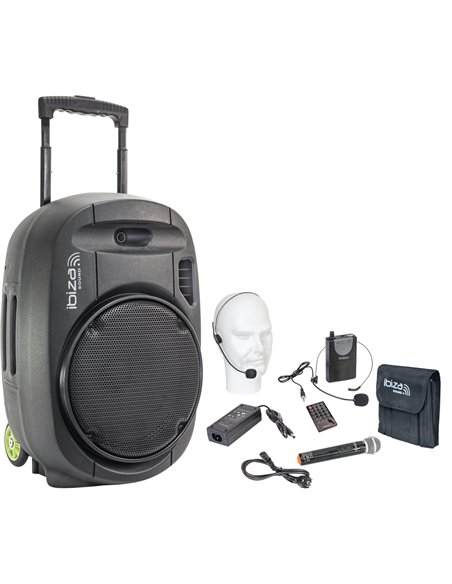IBIS 12'' PORTABLE PA SYSTEM/2 VHF MIC/USB-MP3/VOX, BLUETOOTH PORT12VHF-MKII-TWS