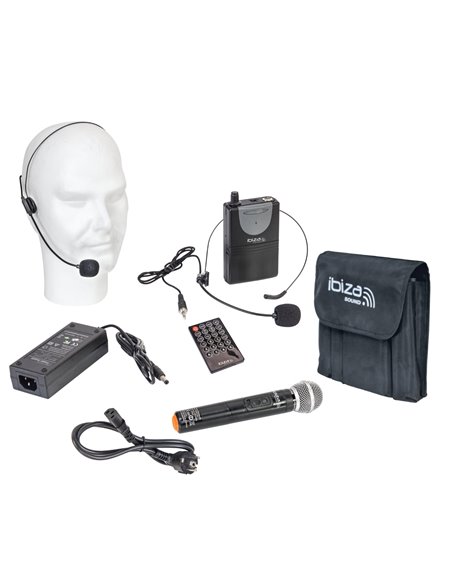 IBIS 12'' PORTABLE PA SYSTEM/2 VHF MIC/USB-MP3/VOX, BLUETOOTH PORT12VHF-MKII-TWS