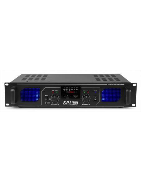 Skytec SPL 300MP3 Amplificador con LEDs azules EQ Negro  178764 - 4