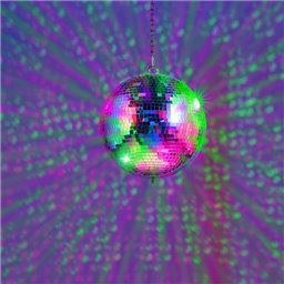 Fuzzix MB30ML Bola de Discoteca 30 cm - con motor a pilas y LED RGBW 2