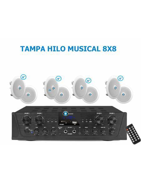 TAMPA 8X8 - HILO MUSICAL EN CASA  4 zonas - 8 altavoces techo 8 pulgadas - 2