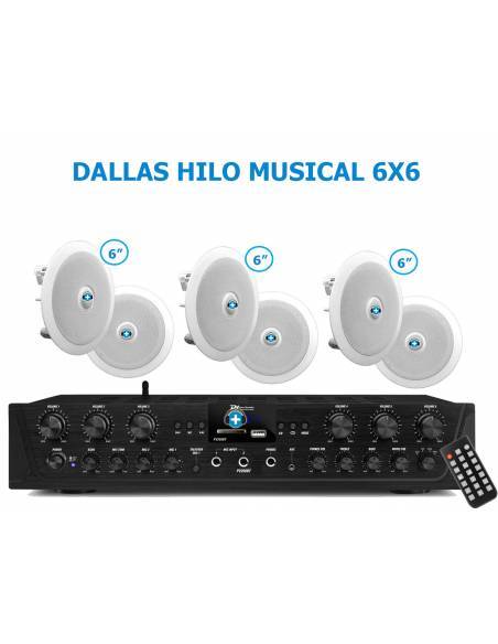 DALLAS 6X6 - HILO MUSICAL EN CASA  6 zonas - 6 altavoces techo 6 pulgadas - 3
